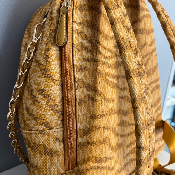 Michael Kors Mustard Houndstooth Backpack